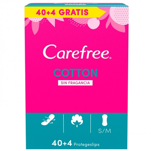 CAREFREE PROTEGESLIP COTTON SIN FRAGANCIA 40 + 4 GRATIS: Protección y comodidad durante tu periodo menstrual