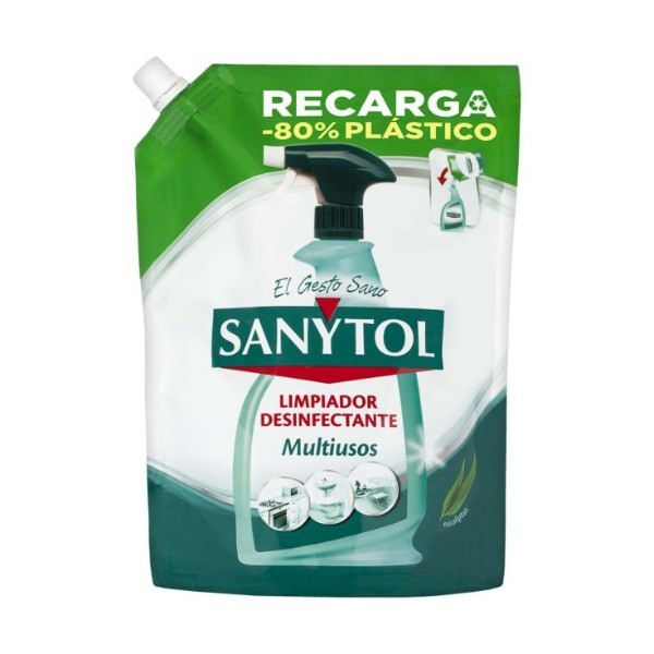 Sanytol Limpiador Desinfectante Multiusos Recarga 750ml: Elimina el 99,9% de Gérmenes y Bacterias